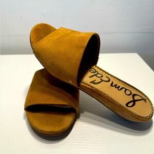 Sam Edelman Andy Womens Slide Sandals Size 7 Tan Suede Slip on Flat
